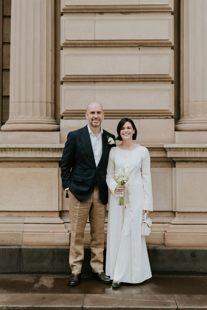 Bride and Groom at their Melbourne Registry Office Wedding